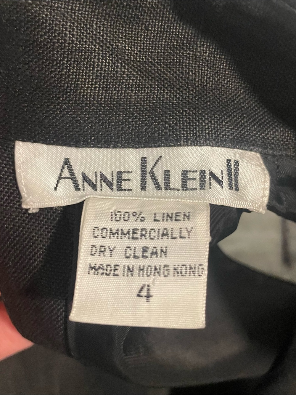 Vintage Anne Klein Sleeveless Black Linen Open Back Dress - Picture 6 of 6